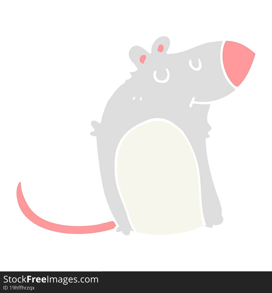 flat color style cartoon fat rat