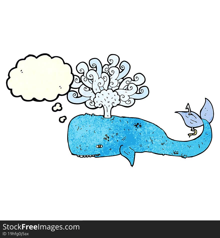 cartoon whale with thought bubble