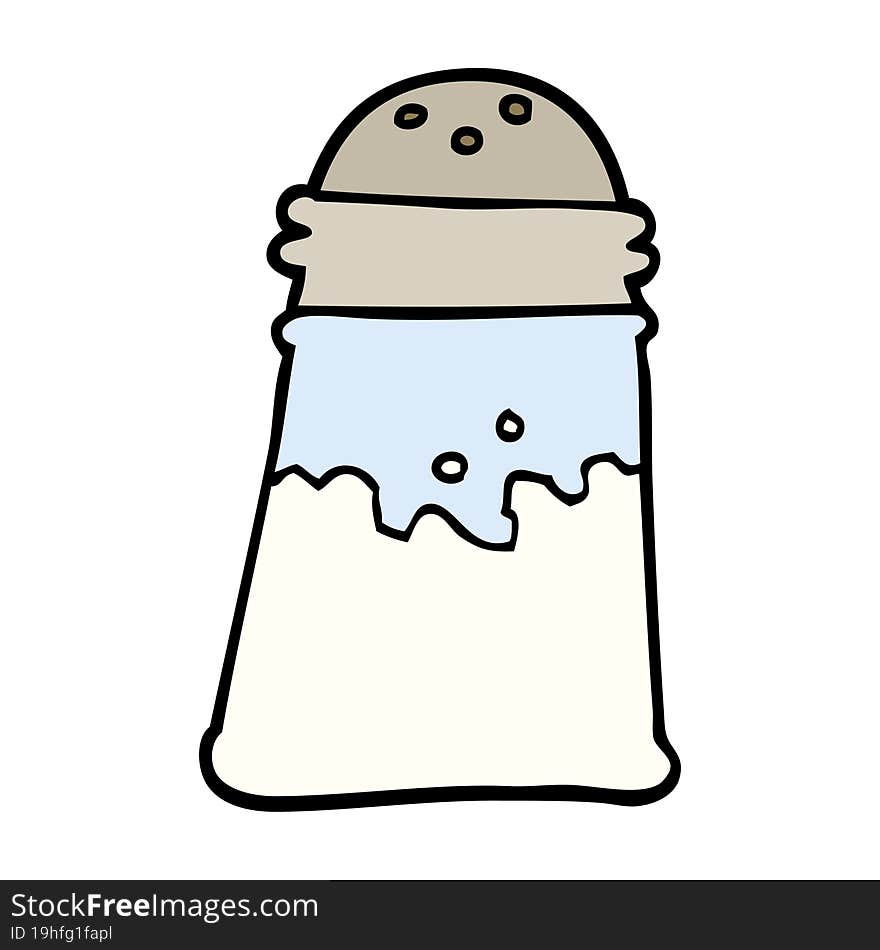 hand drawn doodle style cartoon salt shaker