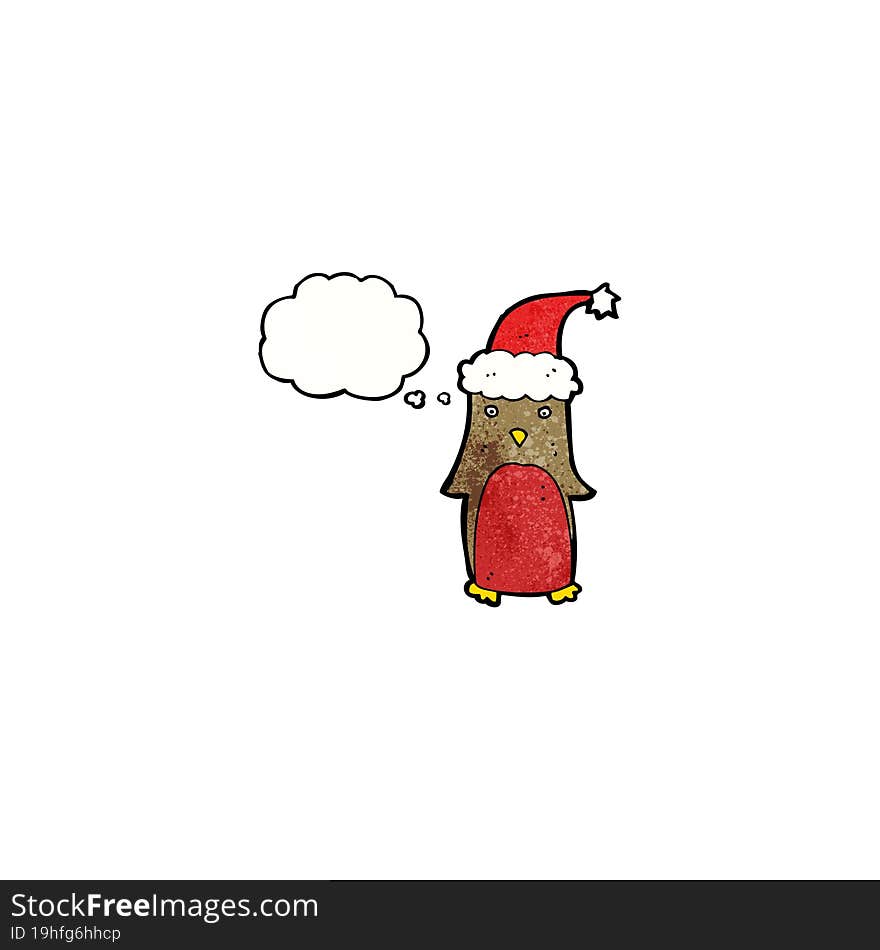 Funny Christmas Robin Cartoon