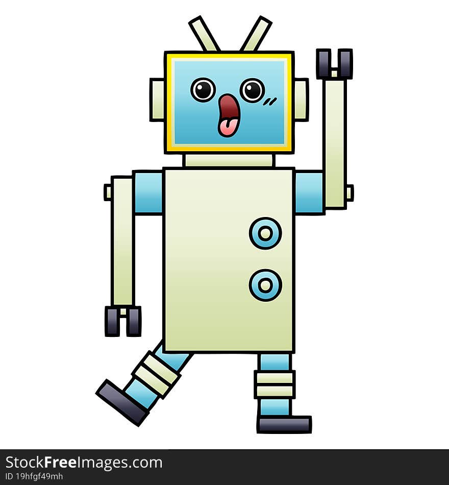 Gradient Shaded Cartoon Robot