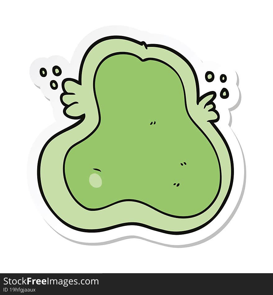 sticker of a cartoon amoeba