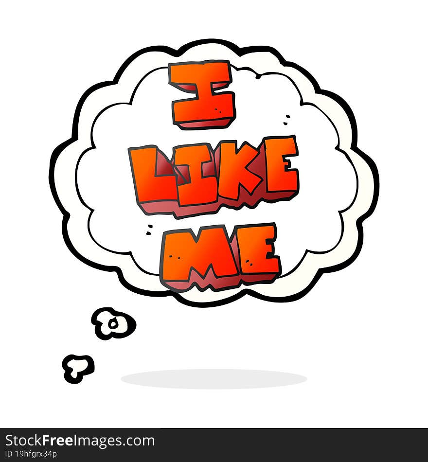 thought bubble cartoon i like me symbol