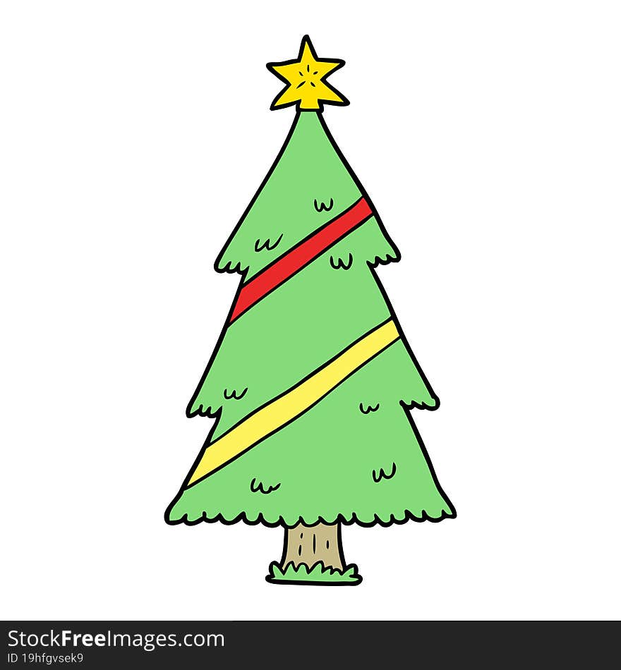 cartoon christmas tree. cartoon christmas tree