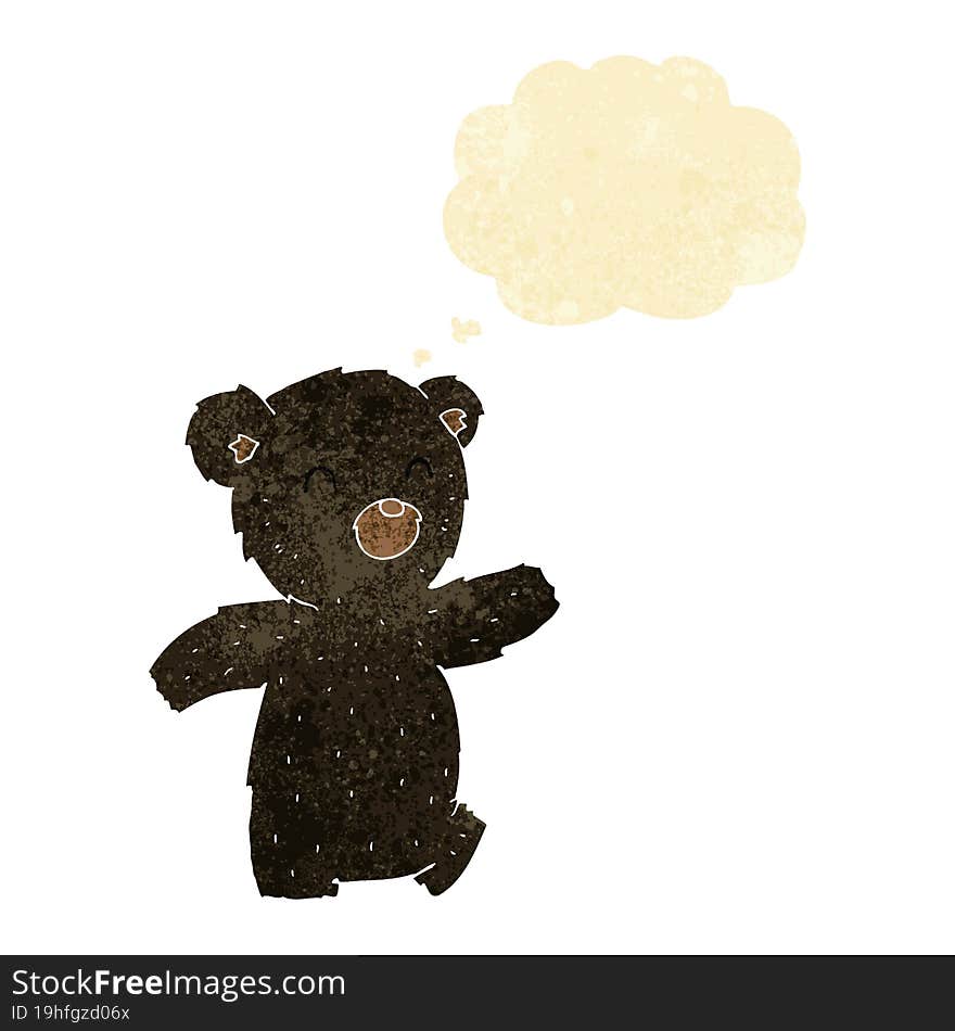 Cartoon Black Bear With Thought Bubble