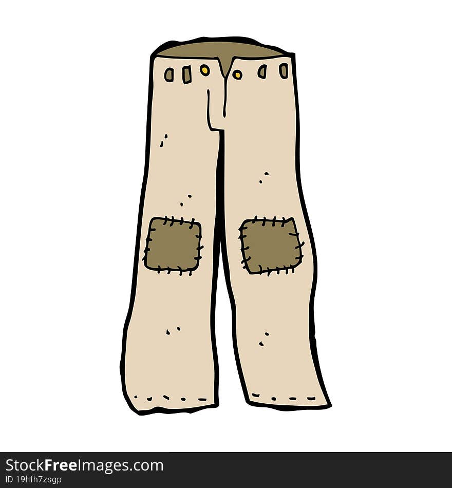 Cartoon Patched Old Pants