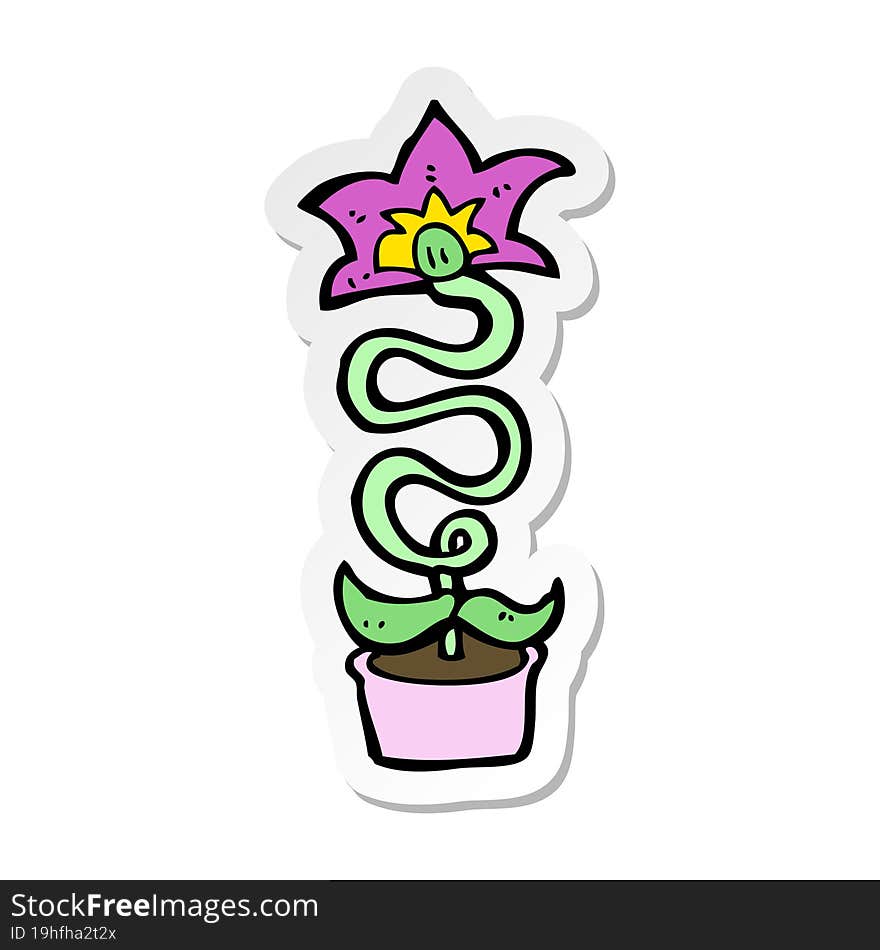 Sticker Of A Cartoon Flower