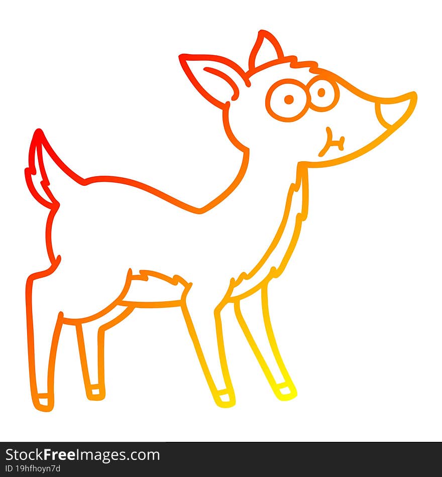 warm gradient line drawing cartoon deer