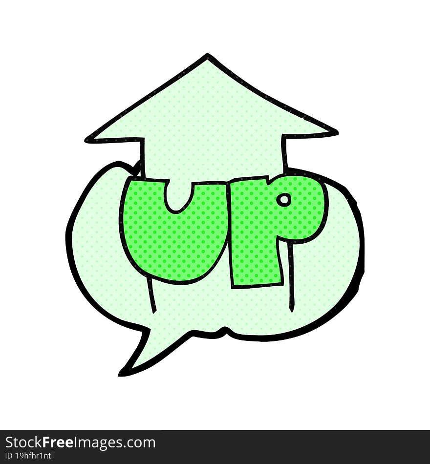 Comic Book Speech Bubble Cartoon Up Symbol