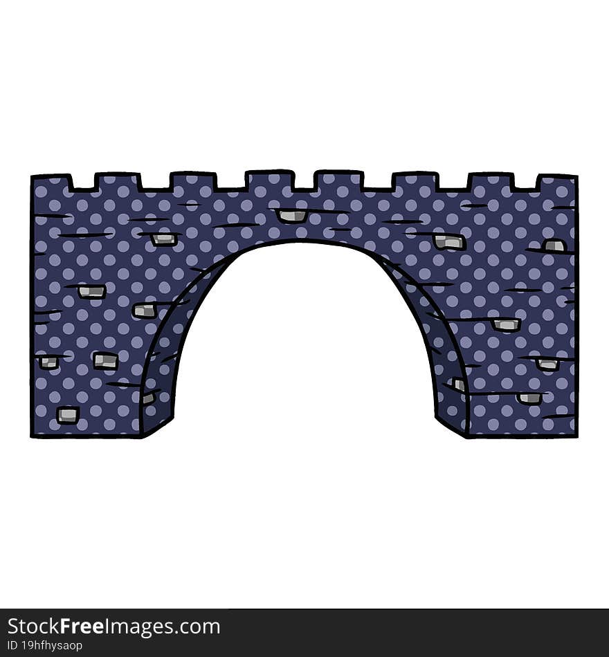 cartoon doodle of a stone bridge