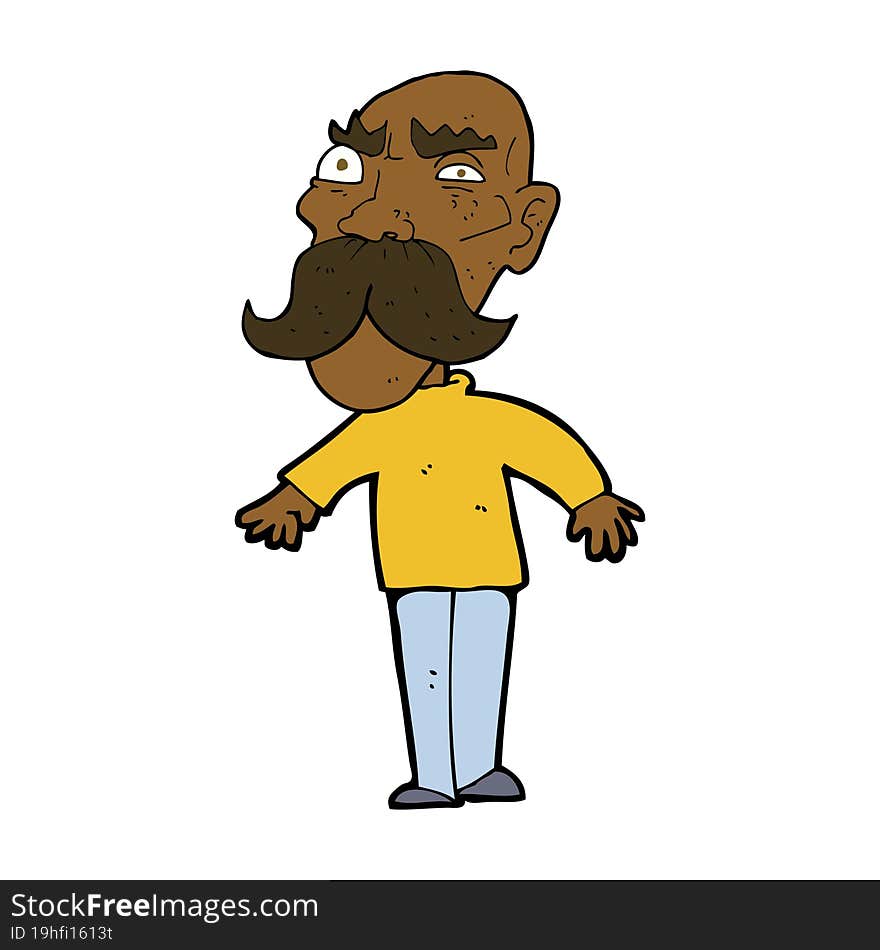 cartoon angry old man