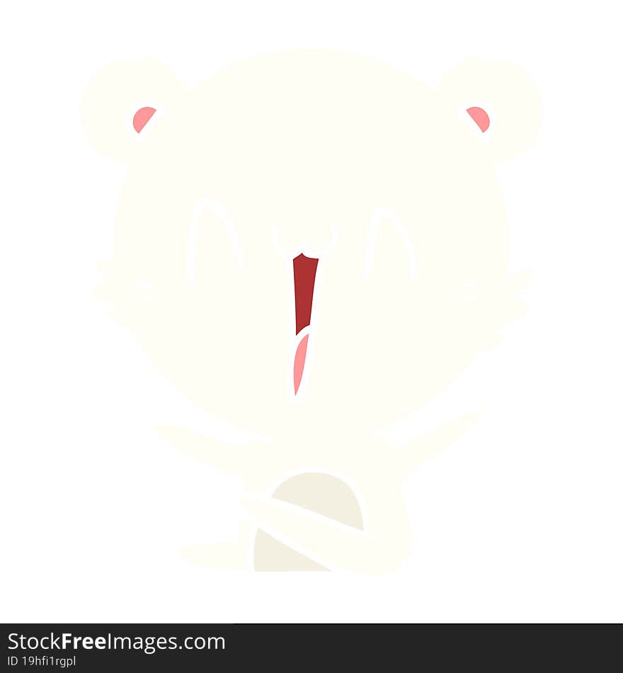 laughing polar bear flat color style cartoon