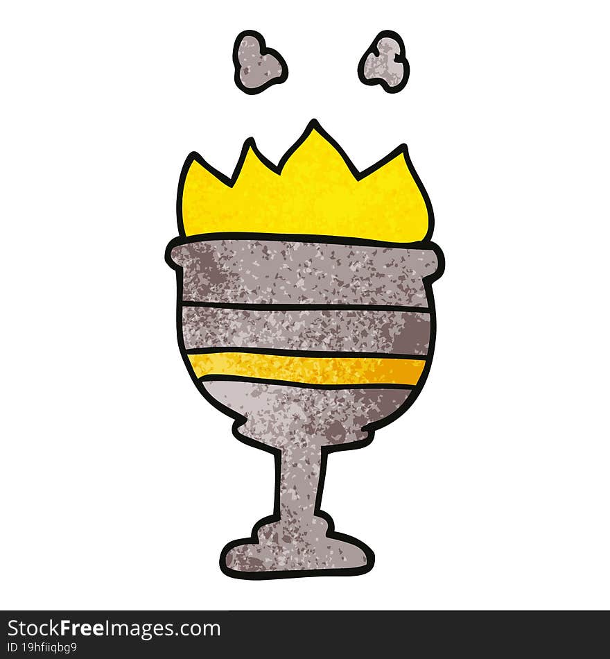 cartoon doodle flaming goblet