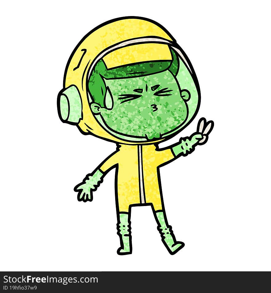 cartoon stressed astronaut. cartoon stressed astronaut