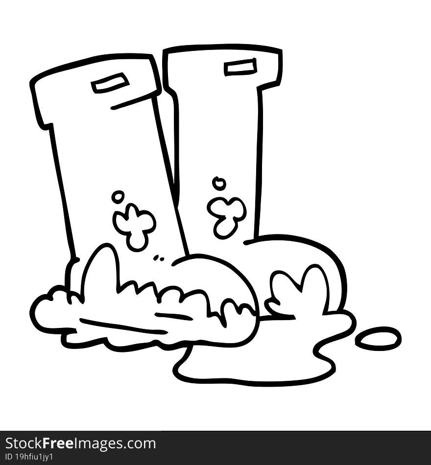 Line Drawing Cartoon Wellingtons