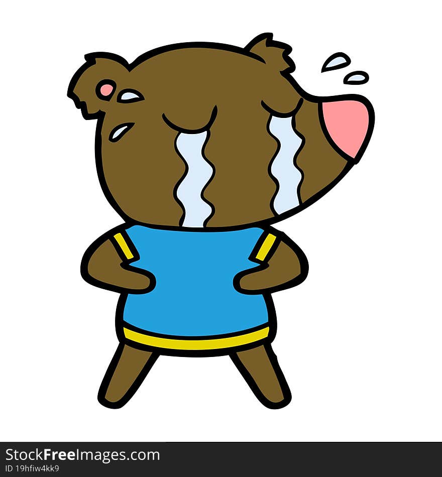 cartoon crying bear. cartoon crying bear