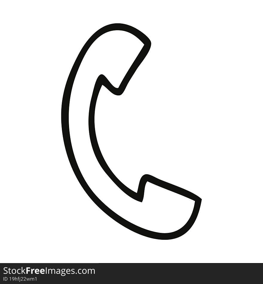 line drawing cartoon of a phone. line drawing cartoon of a phone