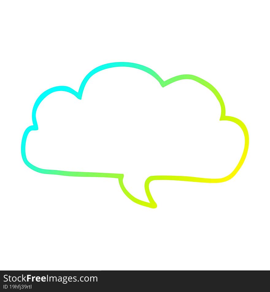 cold gradient line drawing cartoon cloud speech bubble