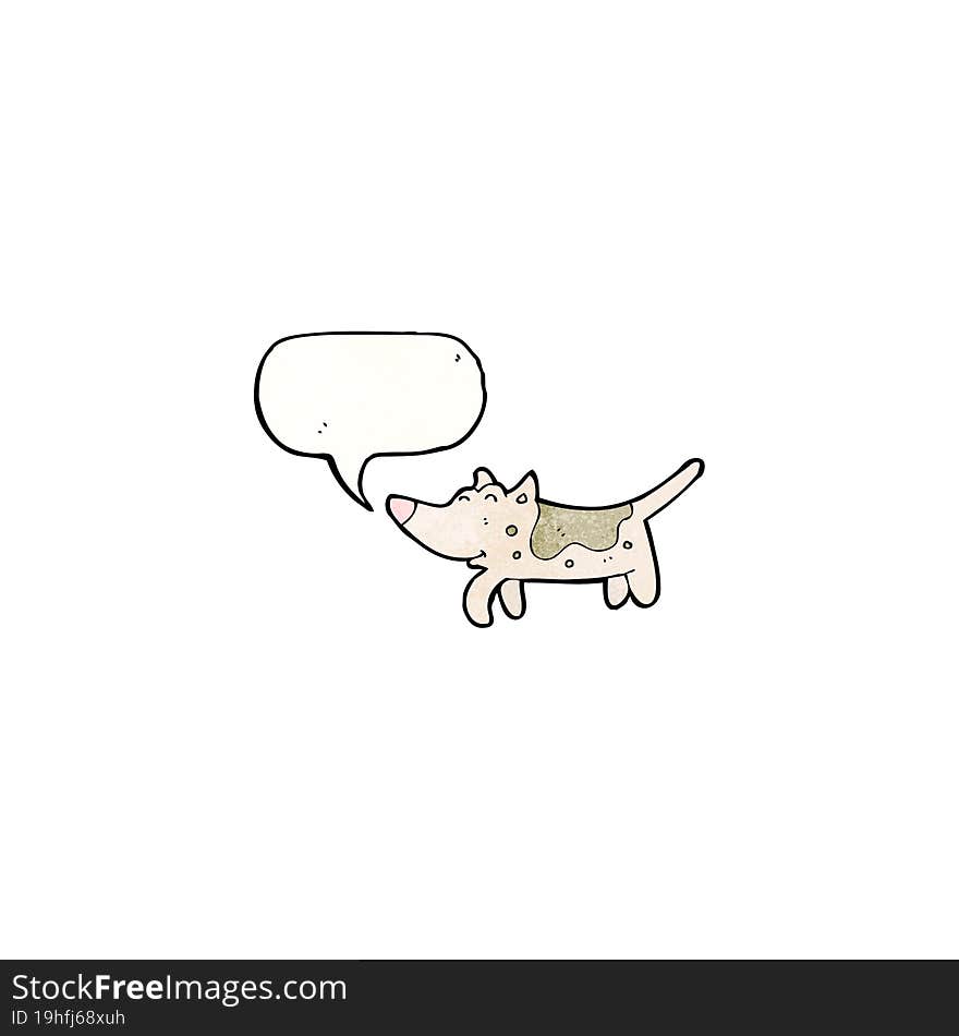 cartoon dog with speech bubble