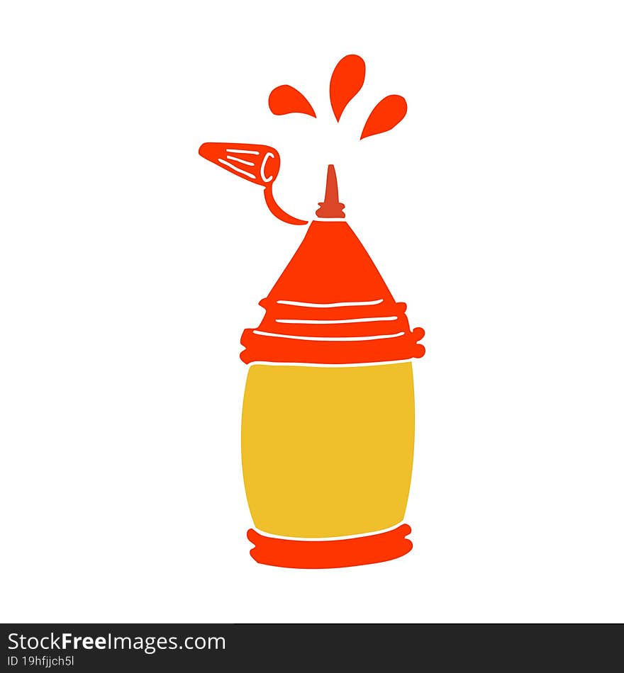 flat color style cartoon ketchup bottle