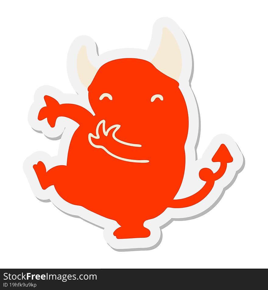 little dancing devil sticker