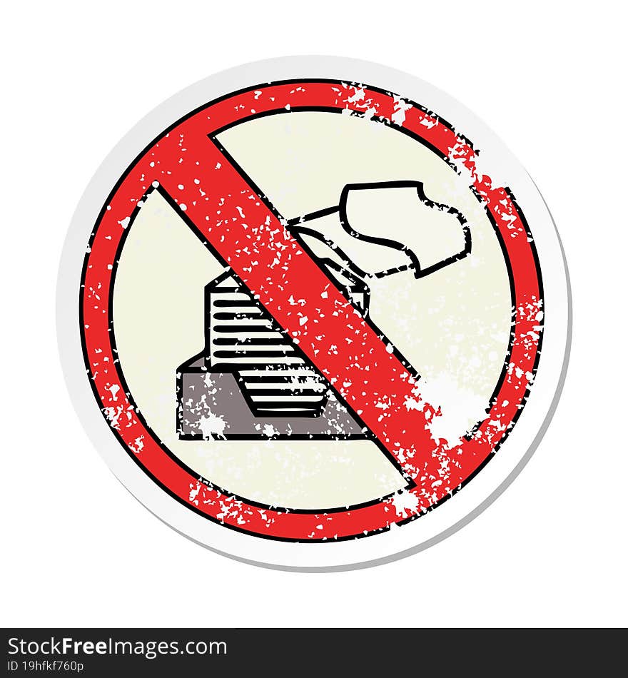 distressed sticker of a cute cartoon paperless office symbol