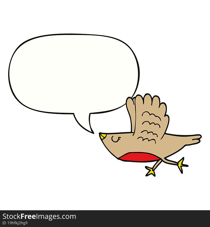 cartoon bird and speech bubble