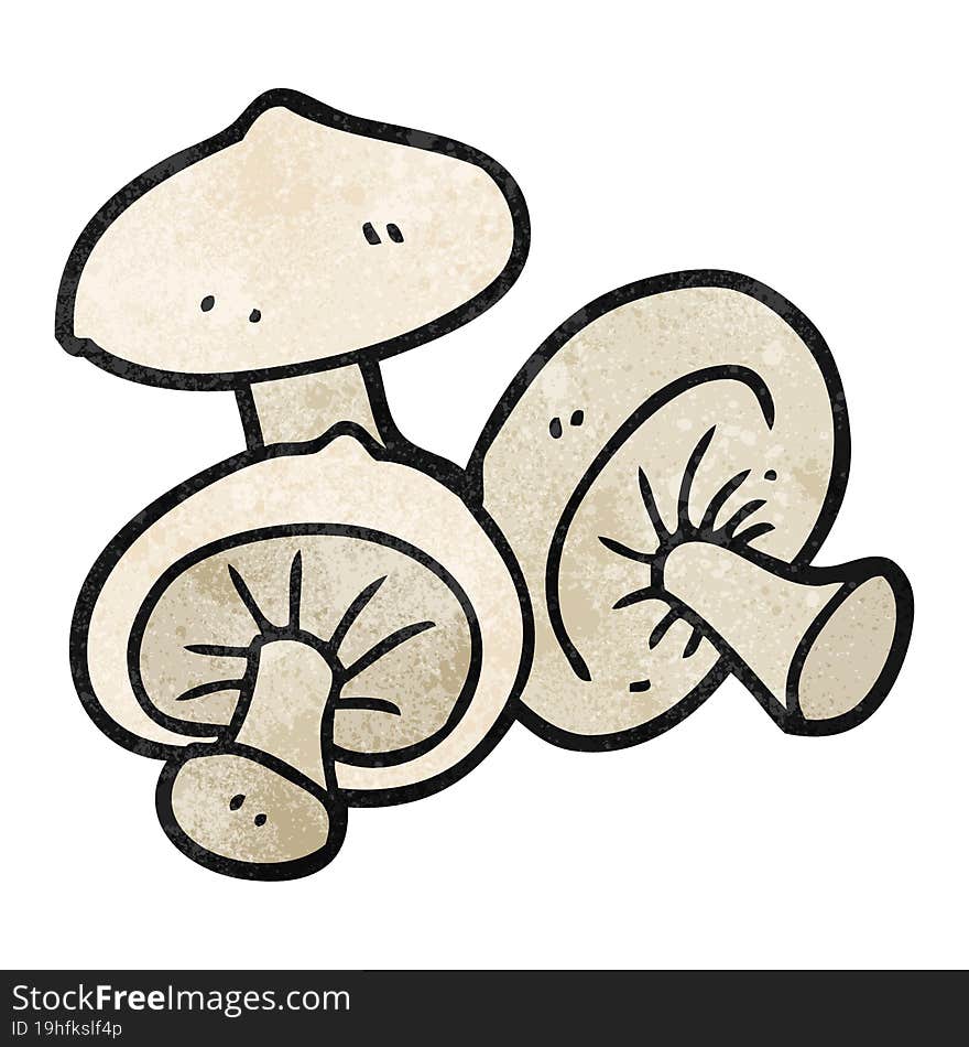 textured cartoon mushrooms