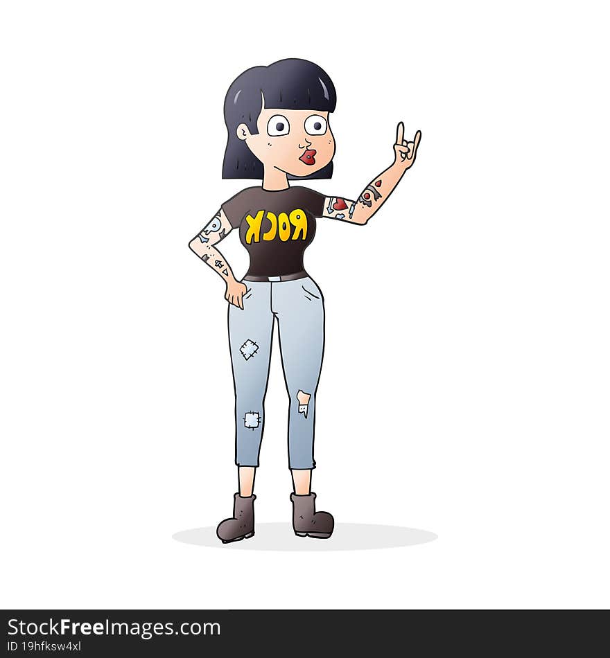 cartoon rock girl