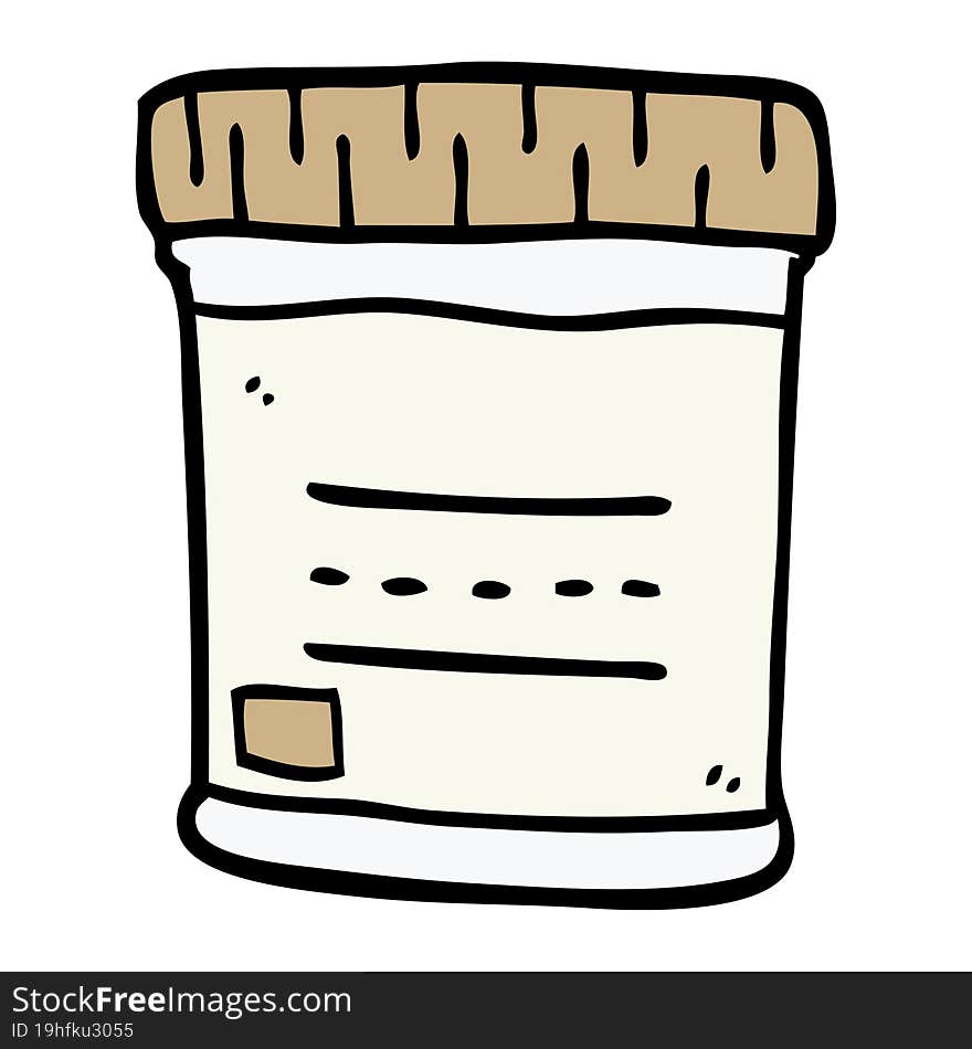 cartoon doodle medical sample jar