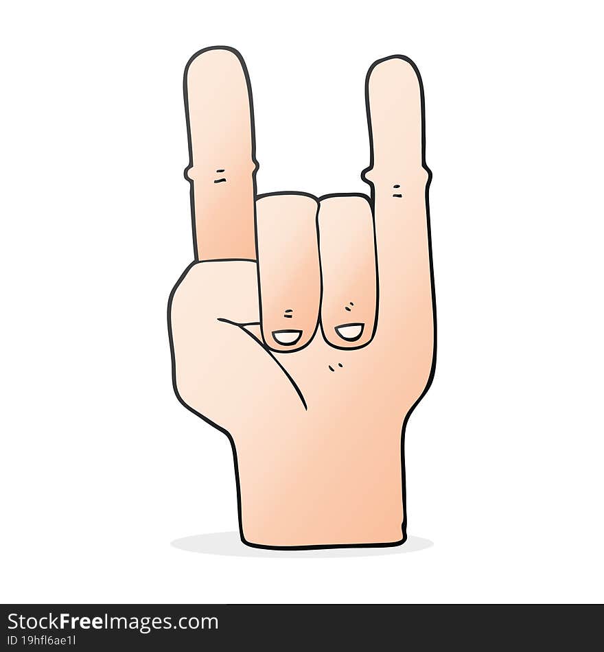 Cartoon Devil Horns Hand Symbol