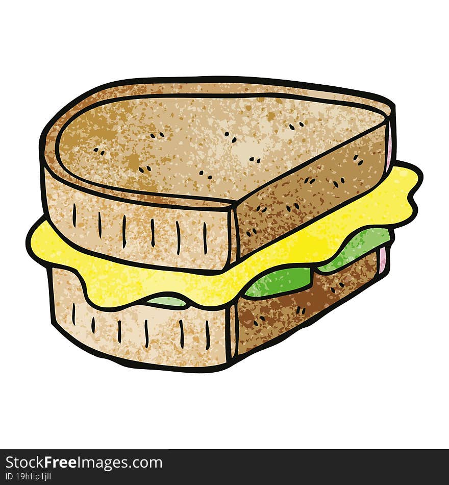 Cartoon Doodle Toasted Sandwich