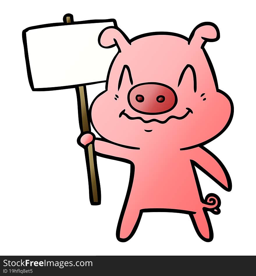 nervous cartoon pig. nervous cartoon pig