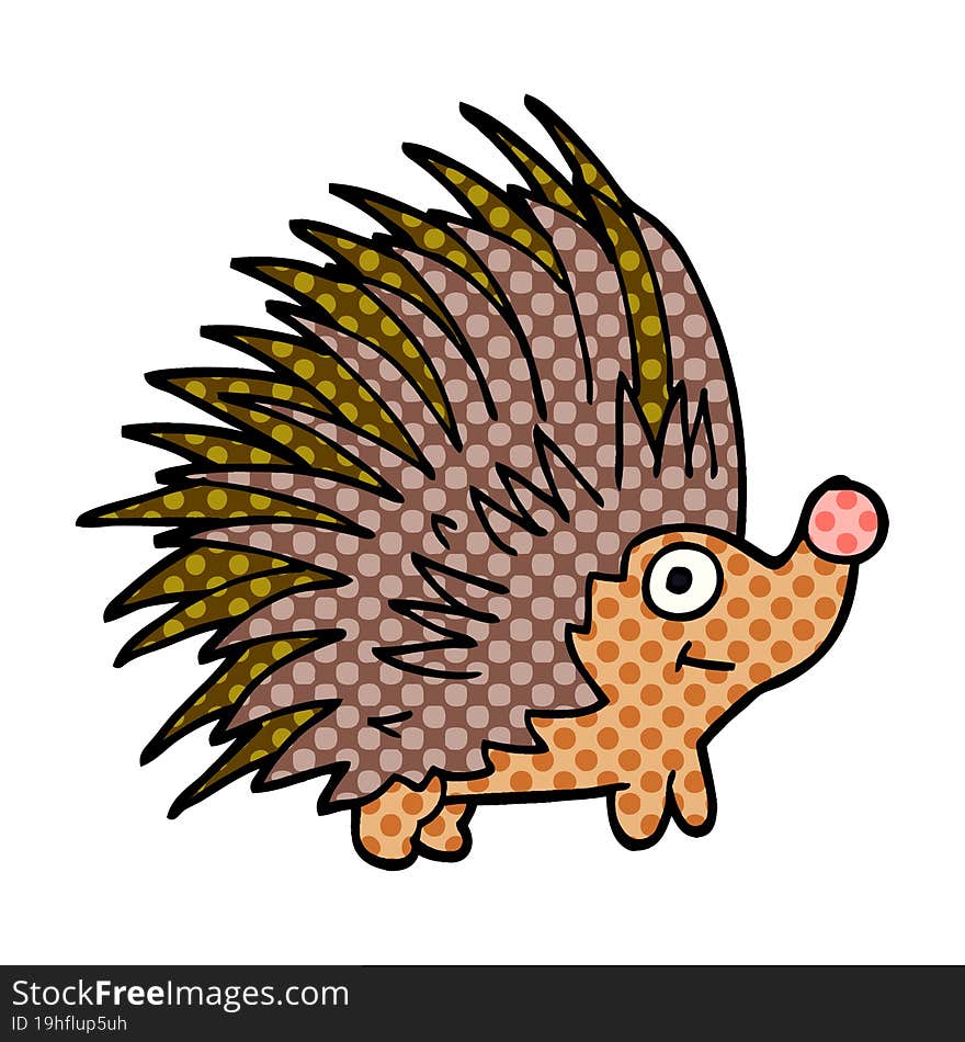 cartoon doodle spiky hedgehog