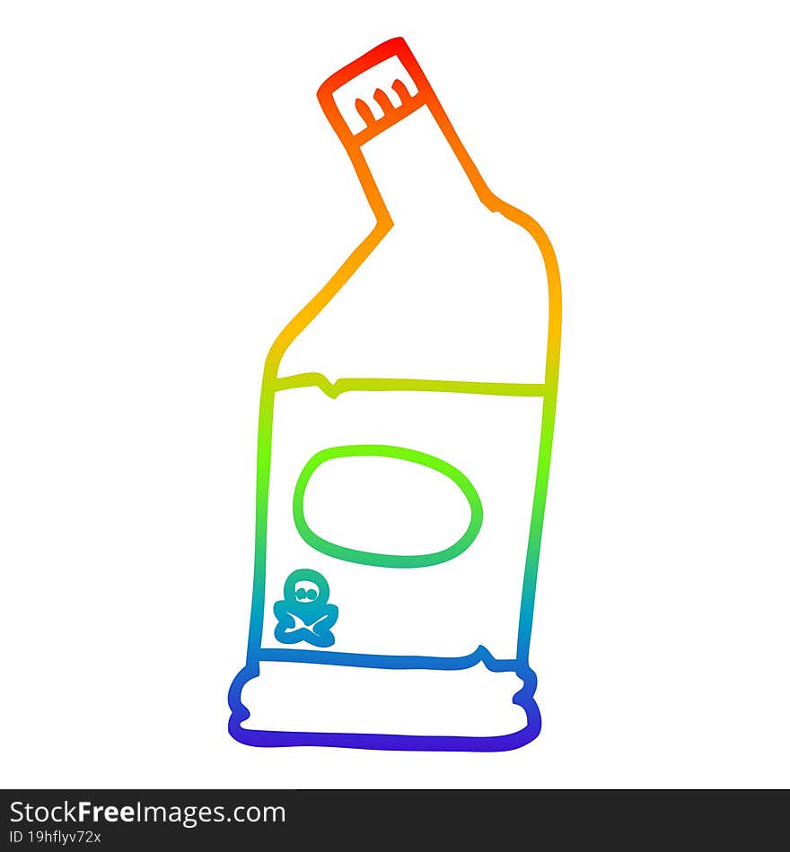 rainbow gradient line drawing cartoon bleach cleaner