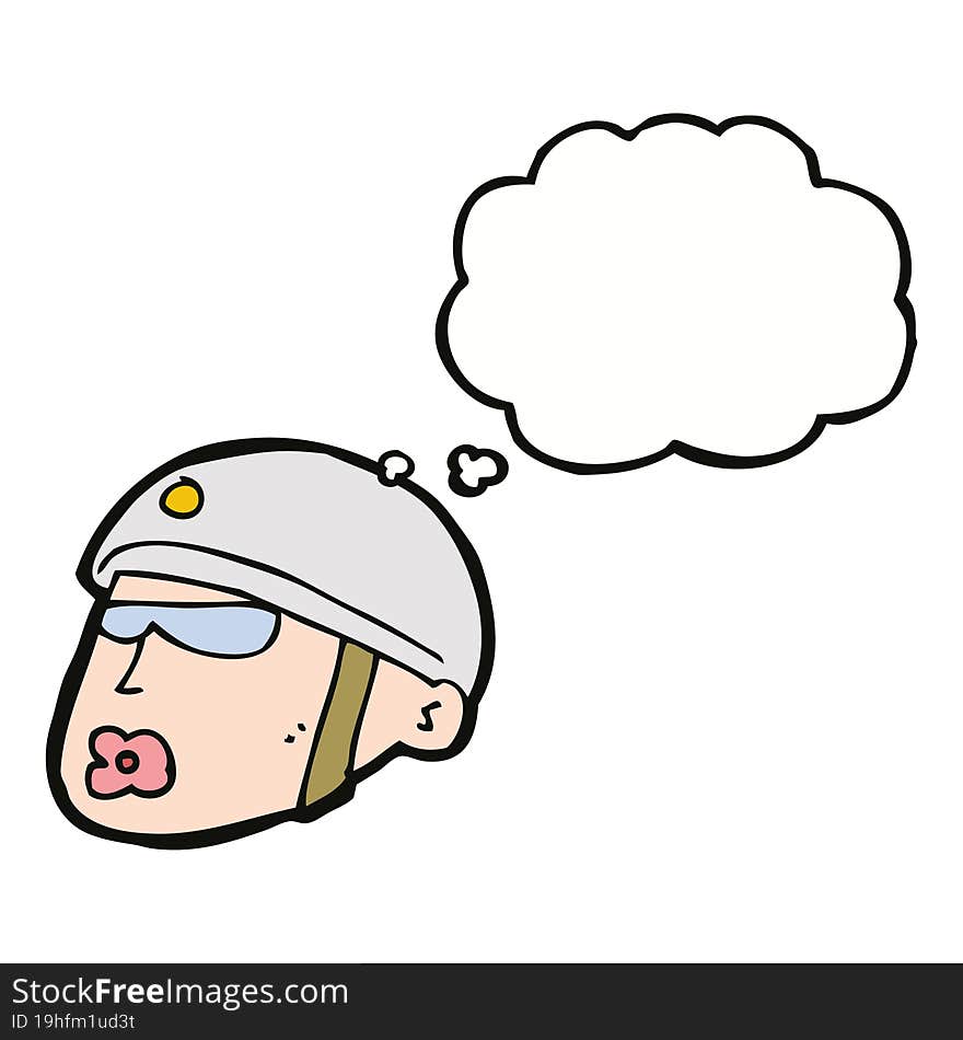 Cartoon Policeman Head With Thought Bubble