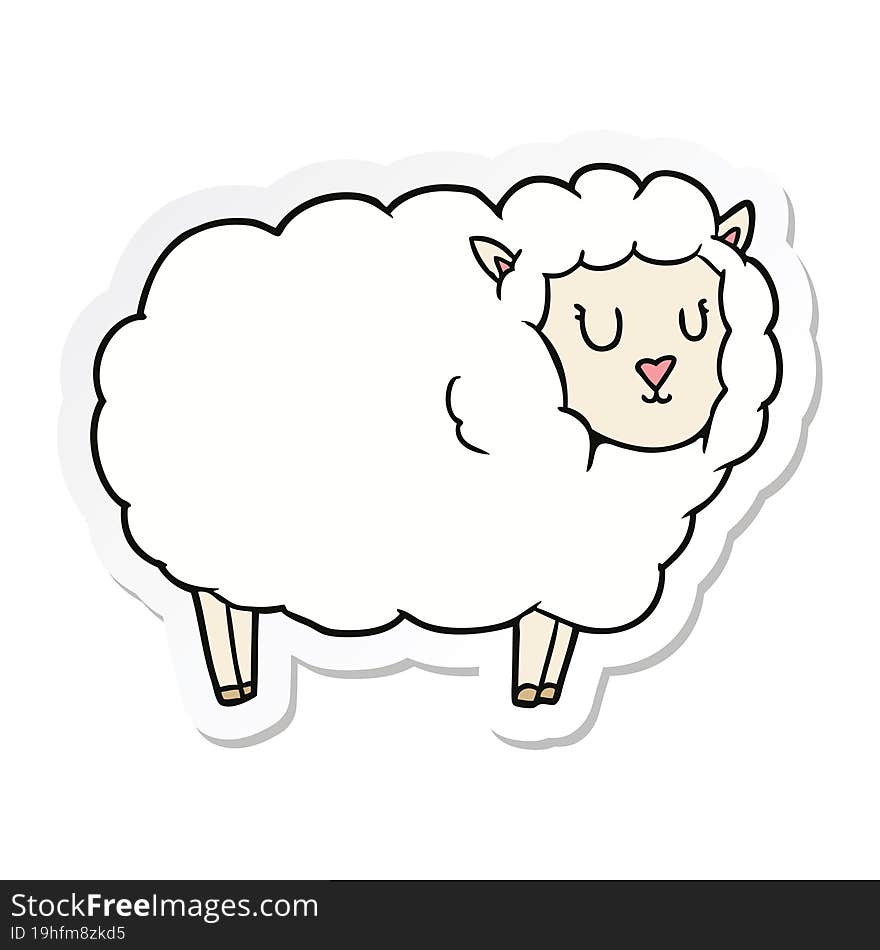 sticker of a cartoon sheep