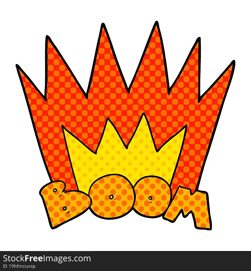 cartoon boom sign. cartoon boom sign