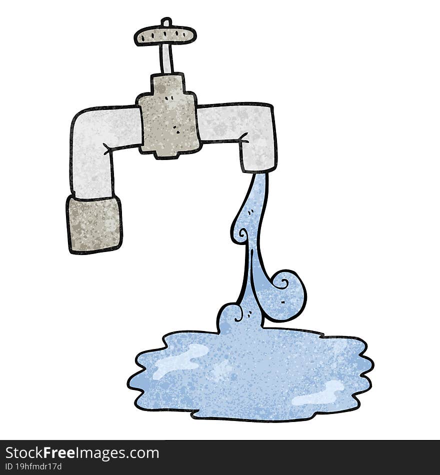 textured cartoon running faucet