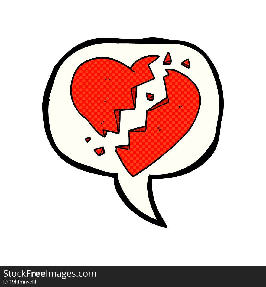 Comic Book Speech Bubble Cartoon Broken Heart