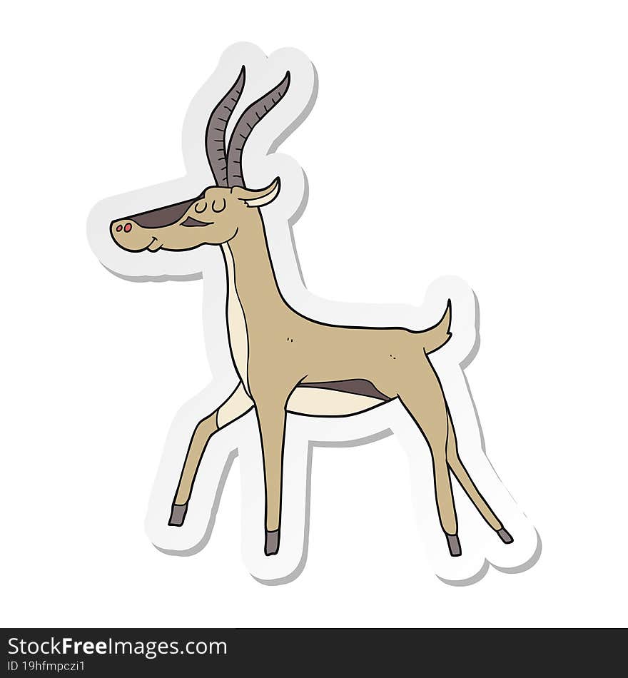 Sticker Of A Cartoon Gazelle