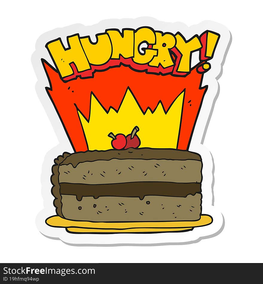 sticker of a cartoon cake