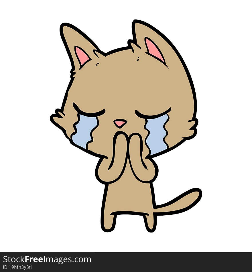 crying cartoon cat. crying cartoon cat