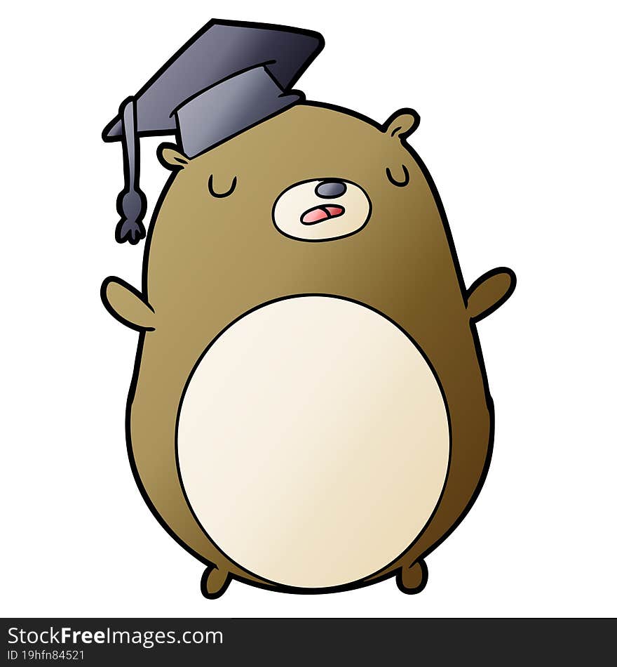 cartoon graduate bear. cartoon graduate bear