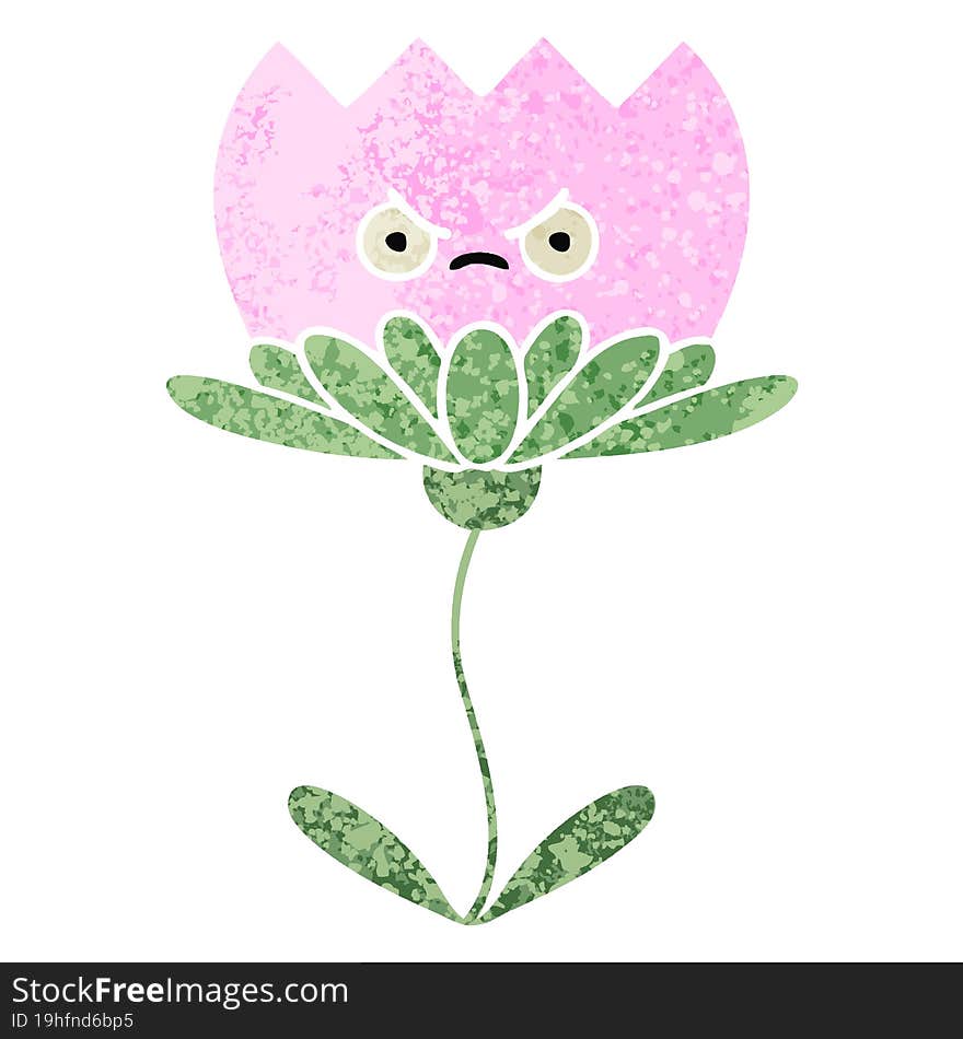 retro illustration style cartoon of a flower