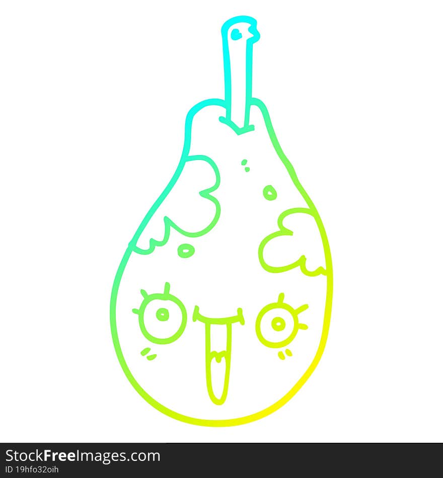 cold gradient line drawing cartoon fresh pear