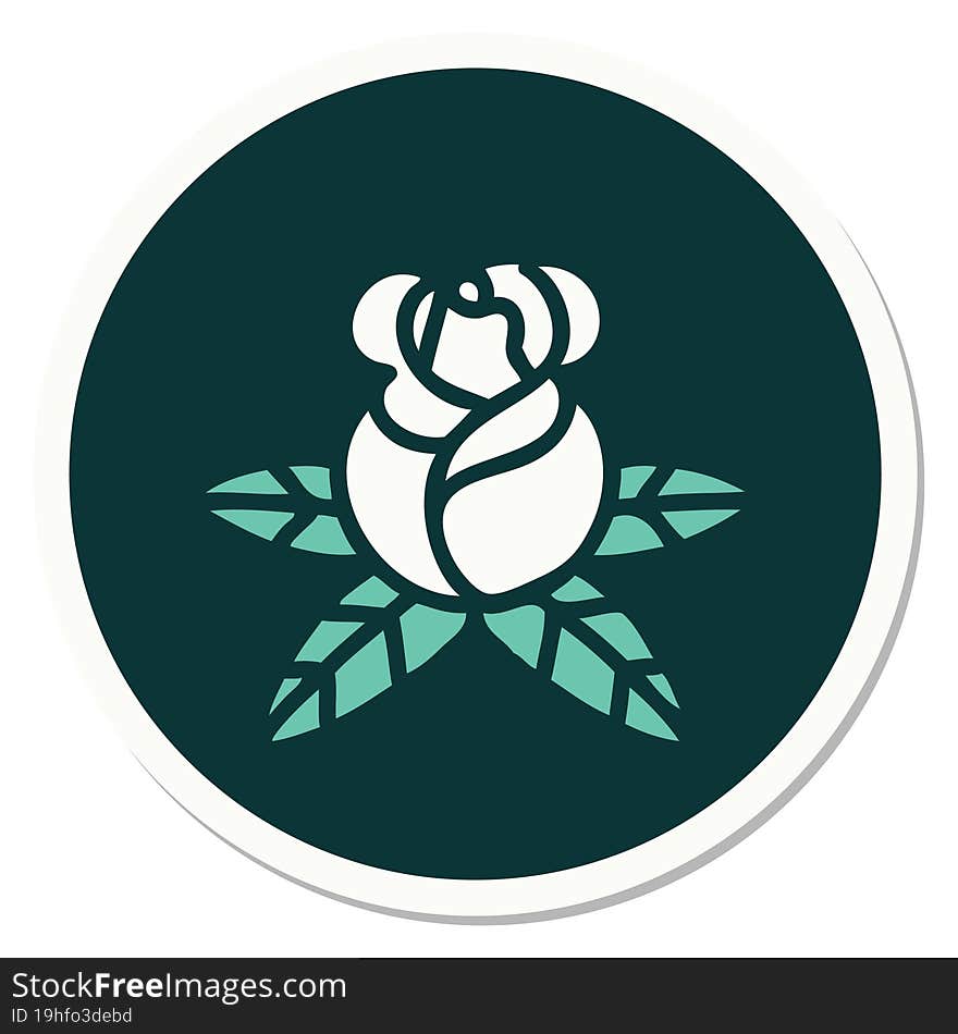 tattoo style sticker of a single rose