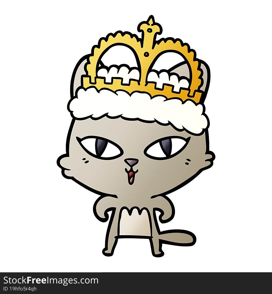 cartoon cat wearing crown. cartoon cat wearing crown