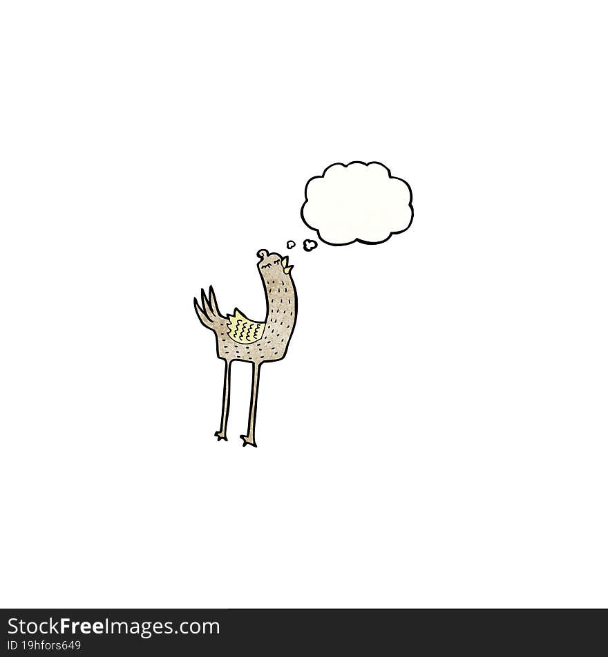 Cartoon Bird With Thought Bubble