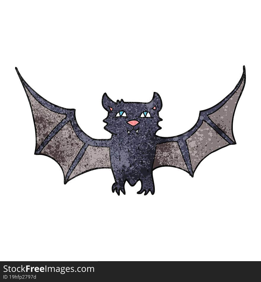 freehand textured cartoon halloween bat